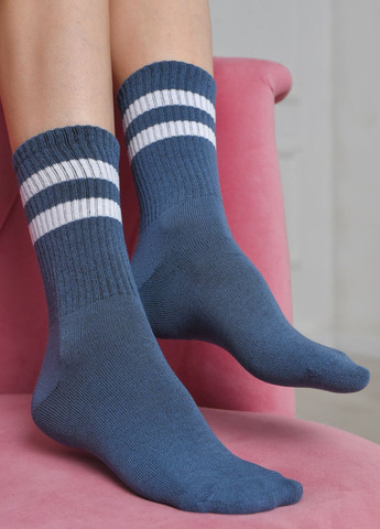 Шкарпетки жіночі високі синього кольору розмір 36-40 Let's Shop (273176773)
