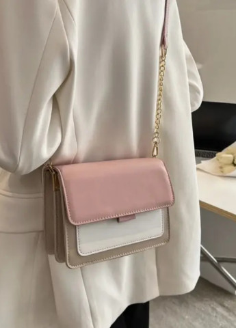 Жіноча класична сумочка через плече крос-боді рожева No Brand (257007443)