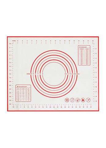 Многоразовый термостойкий силиконовый кондитерский коврик для раскатки теста 40х50 см A-Plus (263346511)