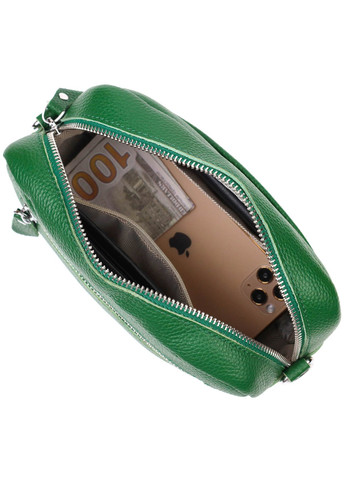 Современная женская сумка на плечо из натуральной кожи 22120 Зеленая Vintage (260360847)
