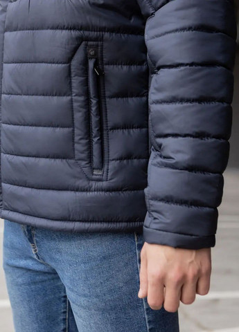 Темно-синяя демисезонная мужская куртка большого размера демисезонная SK