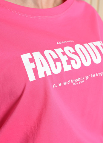 Розовая летняя футболка женская розового цвета размер 44-48 Let's Shop