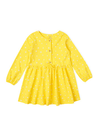 Жёлтое платье желтое с длинным рукавом "цветы" KRAKO (258596750)