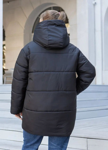 Черная зимняя зимняя женкая куртка большого размера SK