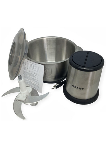 Комбайн кухонний блендер із металевою чашею подрібнювач м'ясорубка з двоярусним лезом електричний GRANT No Brand (266915494)