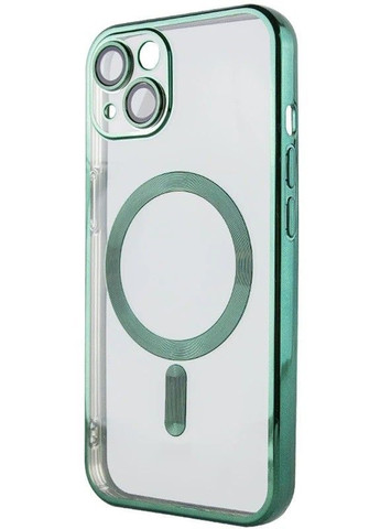 TPU хромовий чохол Chrome with Magnetic + захист камери для Apple iPhone 15 (6.1") Green No Brand (278643217)