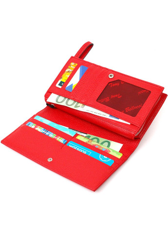 Модний жіночий клатч з блоком для кредитних карток з натуральної шкіри 22034 Червоний Tony Bellucci (262158812)