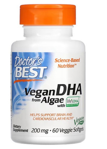 Vegan DHA from Algae 60 Veg Softgels Doctor's Best (258498915)