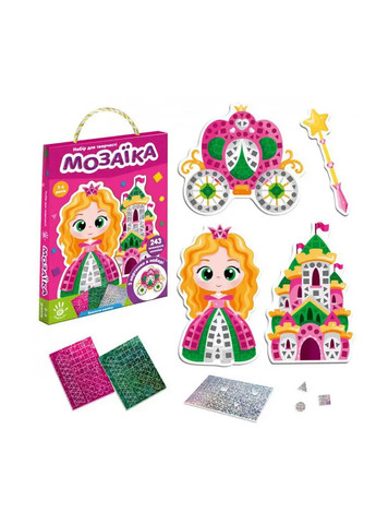 Набор для творчества "Блестящая мозаика. Принцесса" цвет разноцветный ЦБ-00154438 Vladi toys (259442950)