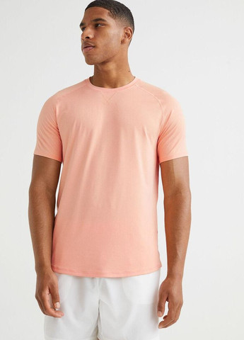 Персиковая футболка sport,персиковый, sport H&M