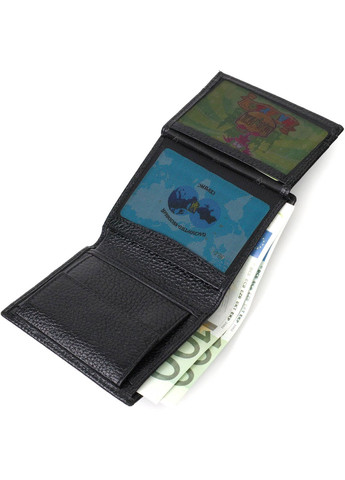 Мініатюрний чоловічий гаманець з натуральної шкіри 21992 Чорний Bond (262158721)