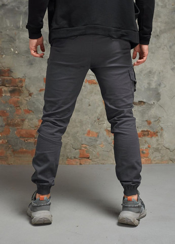 Темно-серые демисезонные брюки No Brand