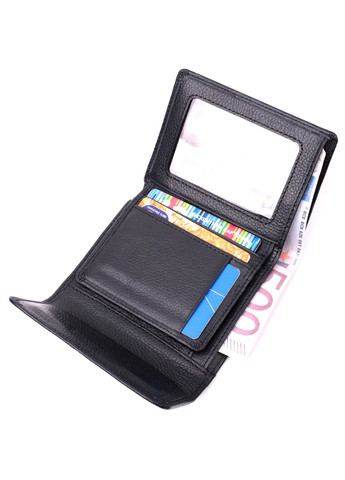 Жіночий гаманець з монетницею з натуральної шкіри 19494 Чорний st leather (277980589)