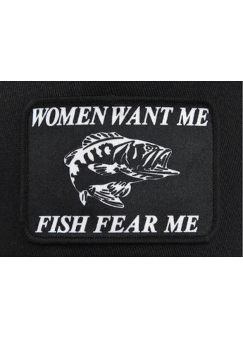 Кепка Рыба Fish женщины хотят меня-рыбы боятся меня с сеточкой Черный Унисекс WUKE One size Brand тракер (258629190)