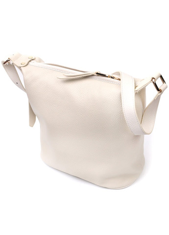 Зручна жіноча сумка з однією довгою ручкою із натуральної шкіри 22307 Біла Vintage (276457600)