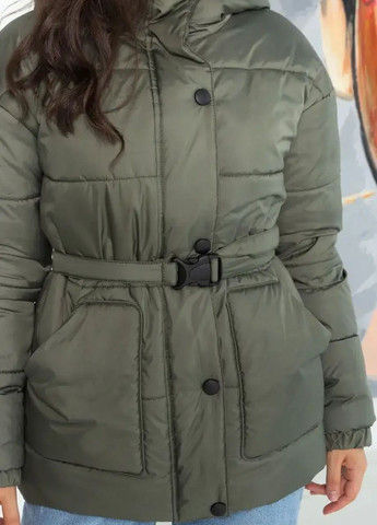 Оливкова (хакі) зимня зимова жіноча куртка SK