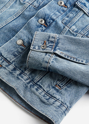 Синяя демисезонная короткая джинсовая куртка H&M
