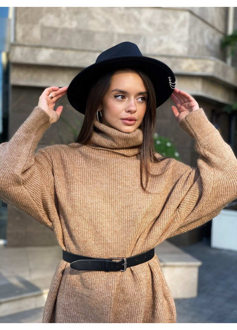 Шляпа унисекс Федора с устойчивыми полями, кольцами и подвесками черная No Brand (277161473)