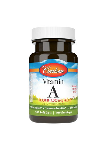 Vitamin A 10000 IU 100 Soft Gels Carlson Labs (260583285)