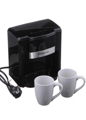 Капельная кофеварка с двумя чашками для приготовления кофе или чая MS-0708 Black 500W Domotec (260134078)