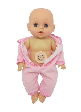 Пупс кукла говорящая плачущая смеющаяся в костюме зайчик 29,5 см Little baby с бутылочкой No Brand (273480967)