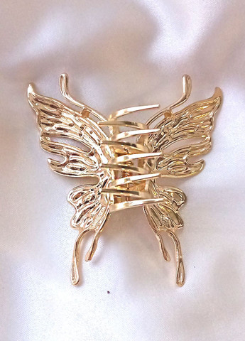 Заколка краб для волос "Крилья Бабочки", золотистая, 8 см Анна Ясеницька (264835913)