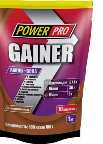 Gainer 1000 g /25 servings/ Шоколад Power Pro (256776831)