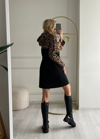 Черное спортивное платье Украина леопардовый