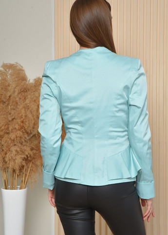Бирюзовый женский пиджак женский бирюзового цвета Let's Shop однотонный - демисезонный