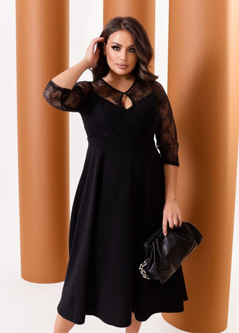 Чорна стильное женское платье а-силута чернй р.60/62 448395 New Trend