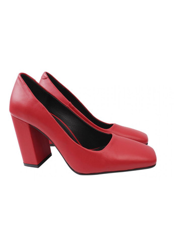 Туфли женские из натуральной кожи, на большом каблуке, цвет красный, Турция Da Cota DaCoTa