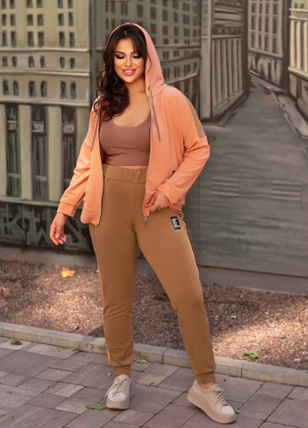 Женский прогулочный костюм двухнитка персикового цвета р.50/52 439272 New Trend (260596172)
