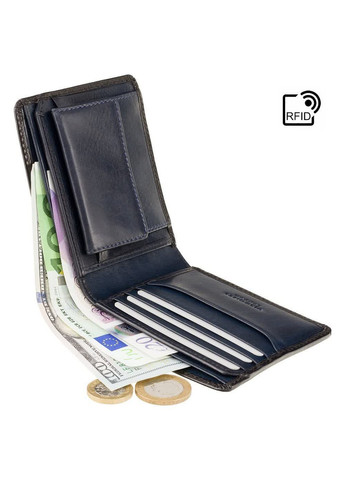 Мужской кожаный кошелек AT60 Arthur c RFID (Burnish Blue) Visconti (261856041)