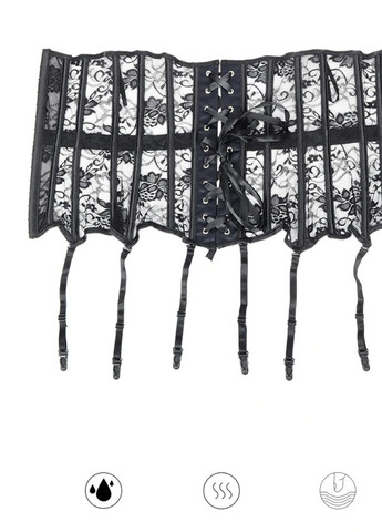Коригуючий мереживний корсет з підв'язками - чорний Vakko (257577759)