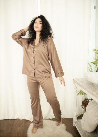 Бежевая всесезон пижама классика рубашка + брюки Lavlia