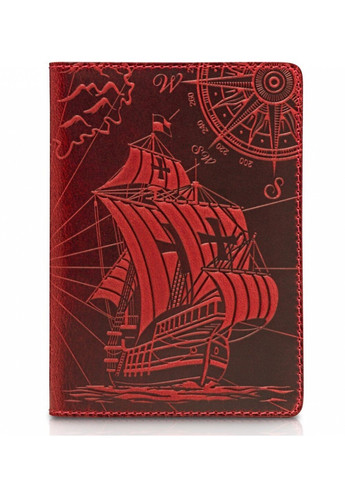Червона обкладинка для паспорта зі шкіри HiArt Discoveries Червоний Hi Art (268371655)