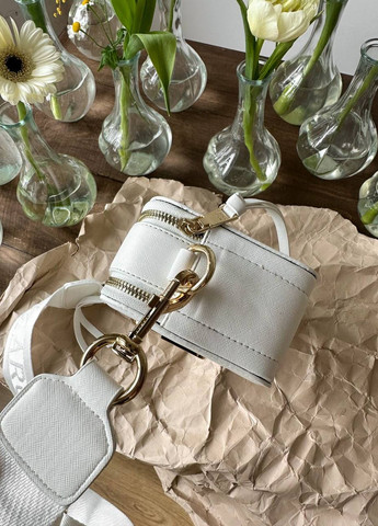 Стильна сумочка з лого Marc Jacobs The Snapshot White/Gold V2 Vakko (260329506)