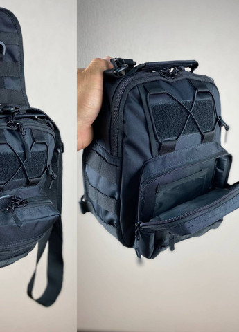 Тактична чорна сумка барсетка слінг нагрудна сумка TACTIC XL black No Brand (258413845)