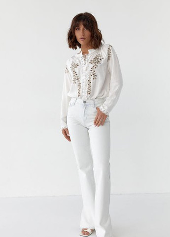 Женская блузка с вышивкой в этническом стиле. No Brand (258699321)