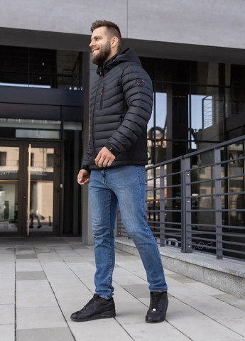 Черная демисезонная мужская демисезонна куртка большого размера SK