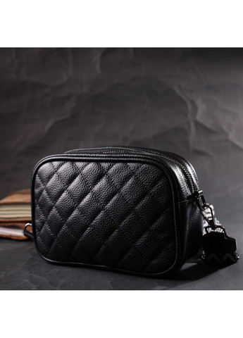 Классическая кожаная женская сумка через плечо на одно отделение 22387 Черная Vintage (276461735)