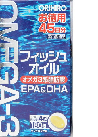 EPA & DHA, Omega-3 455 mg 180 Caps Orihiro (258555354)