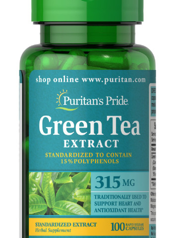 Puritan's Pride Green Tea Standardized Extract 315 mg 100 Caps Puritans Pride (256720043)