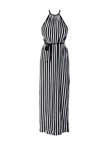 Черно-белое пляжное платье пляжное 6799 Freya в полоску