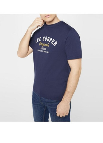 Темно-синяя мужская футболка с коротким рукавом Lee Cooper