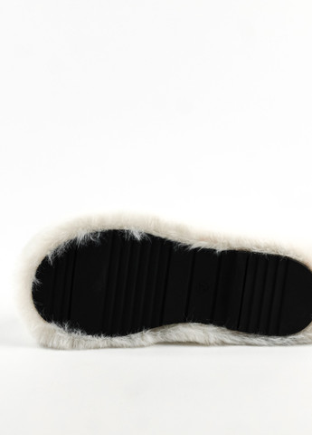 Светло-бежевые шлепанцы с мехом женские голубые Prima d'Arte