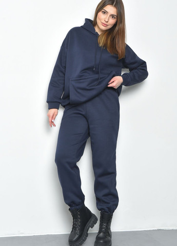 Спортивний костюм жіночий на флісі темно-синього кольору Let's Shop (271126588)