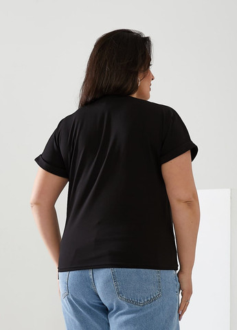 Чорна жіноча футболка face колір чорний 433029 New Trend