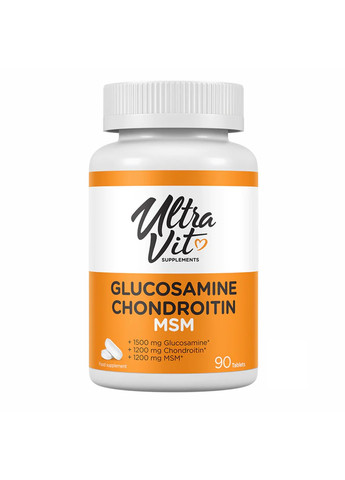 Глюкозамін Хондроїтин МСМ Комплекс Glucosamine Chondroitin MSM - 90 таб VPLab Nutrition (273436174)