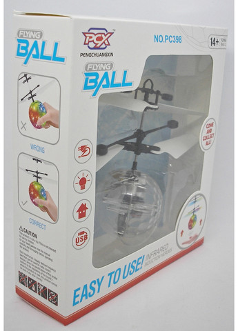 Куля сенсорна з підсвіткою літаючий м'ячик вертоліт керування рукою з USB-кабелем Flying Ball No Brand (259906552)